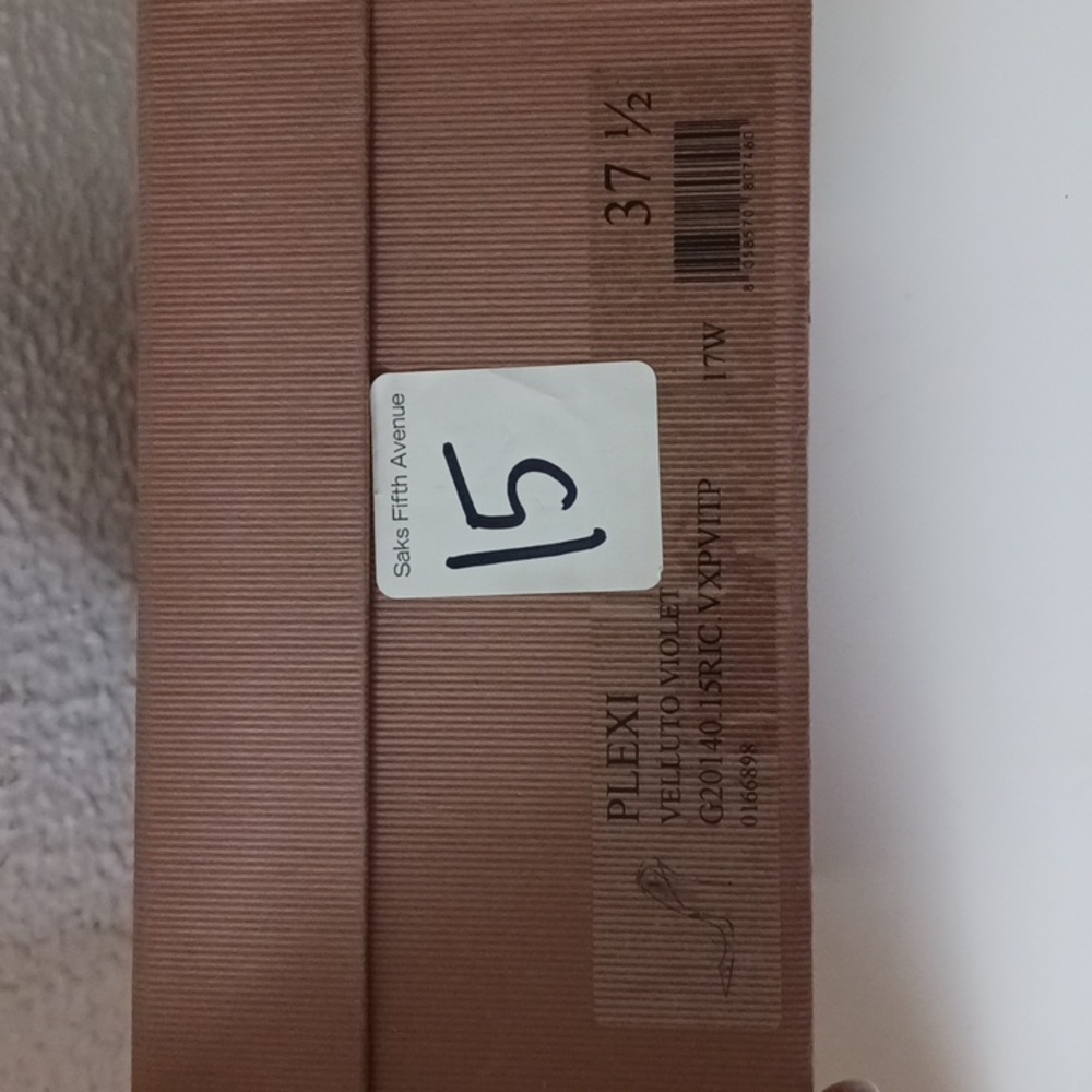 NWT Gianvito Rossi Velluto Violet Plexi Pump Size 37.5 - Picture 13 of 15